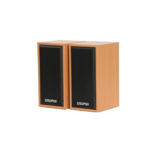 USUPSO ลำโพงคอมพิวเตอร์ สีไม้ - สีขาว