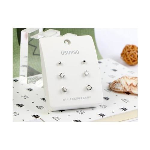 USUPSO ต่างหูแฟชั่น 3 คู่ สีโครเมี่ยม
