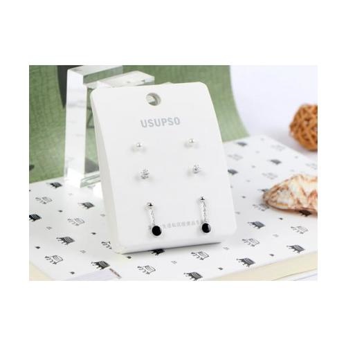 USUPSO ต่างหูแฟชั่น 3 คู่ - สีโครเมี่ยม