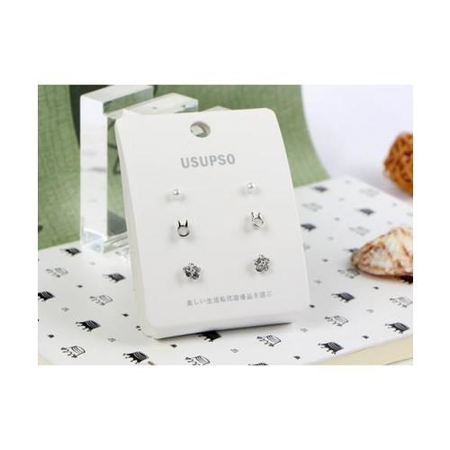 USUPSO ต่างหูแฟชั่น 7 คู่ - สีโครเมี่ยม