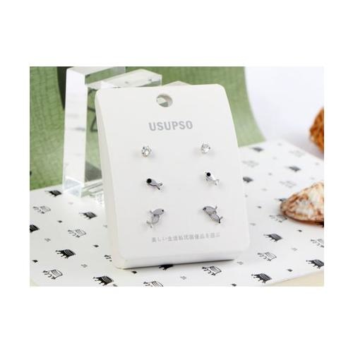 USUPSO ต่างหูแฟชั่น 3 คู่ - สีโครเมี่ยม