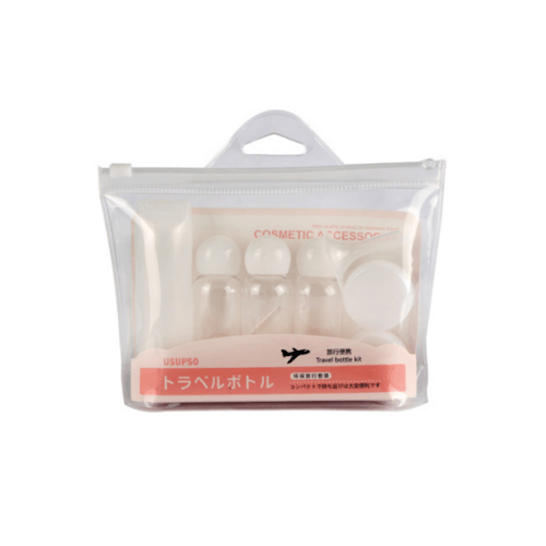 USUPSO ชุดขวดเปล่าสำหรับเดินทาง 9 ชิ้น/ชุด สีขาว