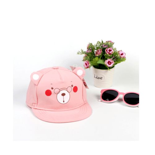 USUPSO หมวกแก๊ปเด็กหมีน้อย (สีชมพู)