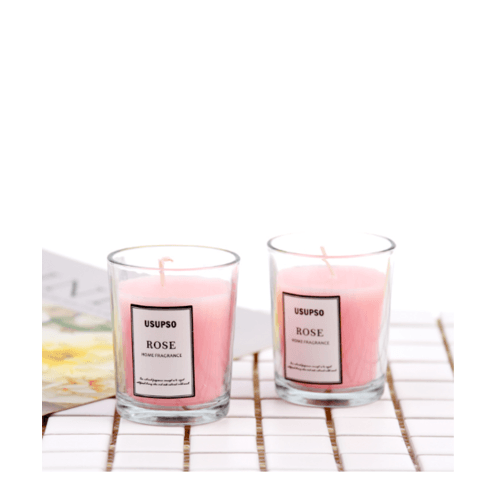 USUPSO เทียนหอมอโรม่า-Rose - สีชมพู
