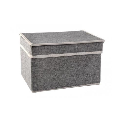 USUPSO กล่องเก็บของ Simple linen สีเทา - สีเทา