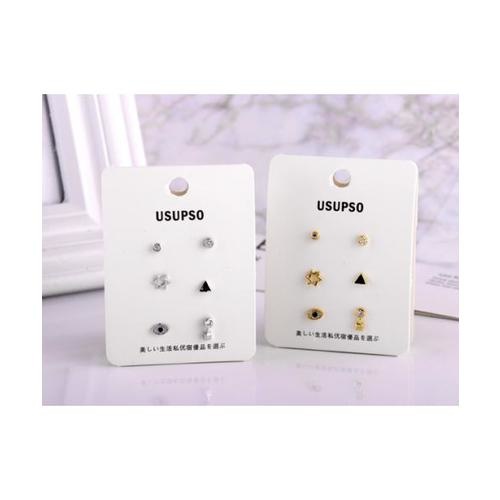USUPSO ต่างหูแฟชั่น 3 คู่ - สีโครเมี่ยม