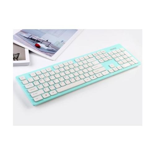 USUPSO คีย์บอร์ดไวร์เลส Colorful สีฟ้า - สีฟ้า