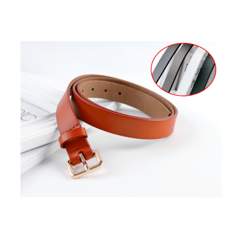 USUPSO เข็มขัดผู้หญิงหนังคลาสสิก - สีน้ำตาลเข้ม