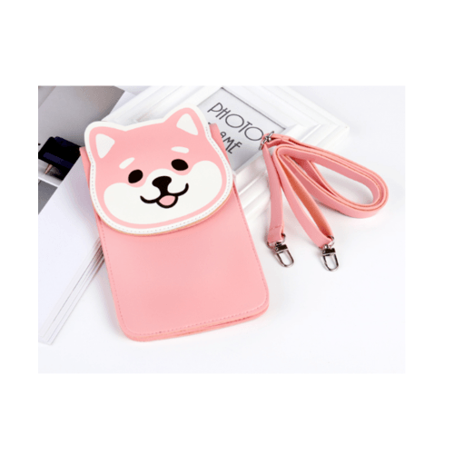 USUPSO กระเป๋าโทรศัพท์มือถือ Zucchini zoo สีชมพู