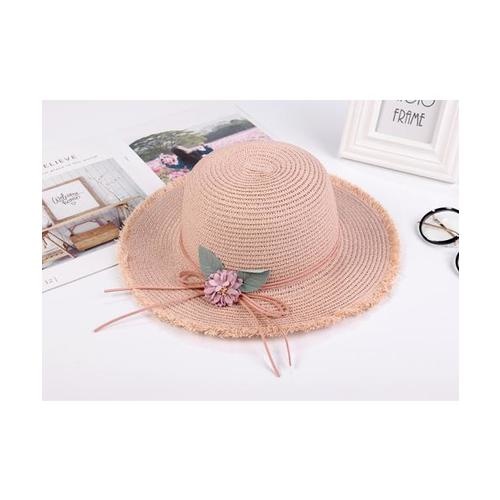 USUPSO หมวก flowers straw สีชมพู - สีชมพู