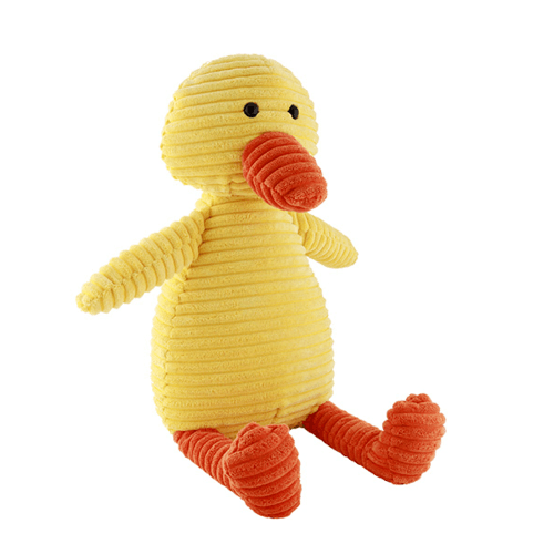 USUPSO ตุ๊กตาเป็ดผ้าลูกฟูกลายริ้ว 37 ซม. - สีเหลือง