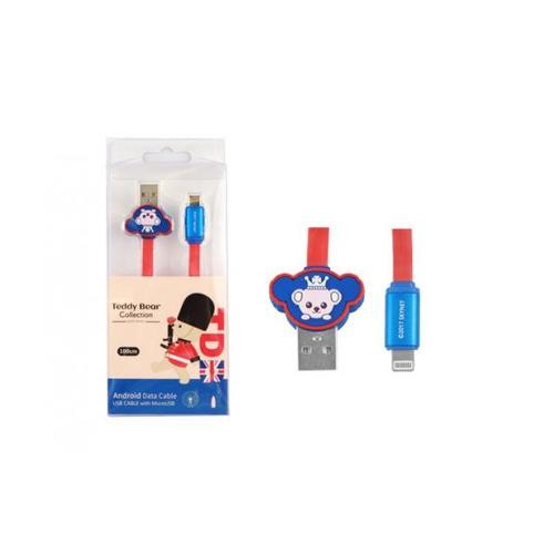USUPSO สายดาต้าชาร์จ Teddy collection - สีแดง
