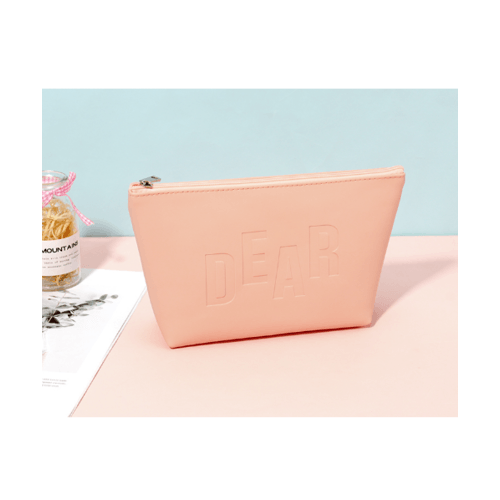 USUPSO กระเป๋าเครื่องสำอางทรง 3 เหลี่ยม-ชมพู (#BF9)