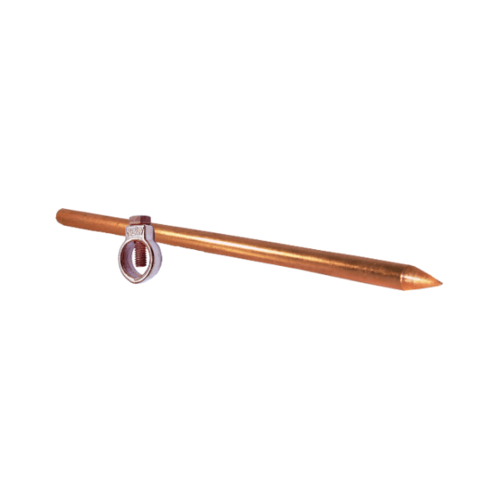 Copper coated and clad ground rod 8ft+Clamp