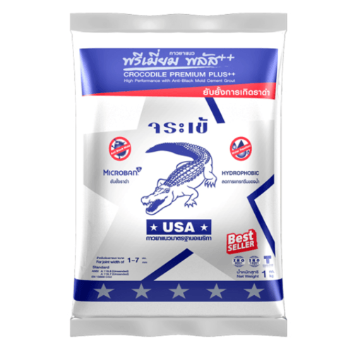 จระเข้ กาวยาแนวพรีเมี่ยม พลัส เงิน 1 กก. สีครีมงาช้าง