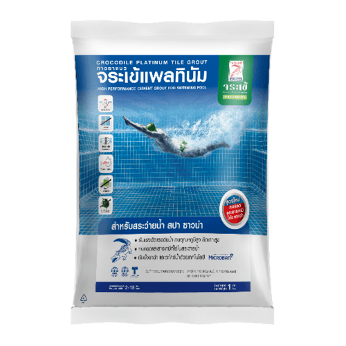 จระเข้ กาวยาแนว แพลทินัม สำหรับสระว่ายน้ำ สปา ซาวน่า 1 กก. สีขาวไข่มุก