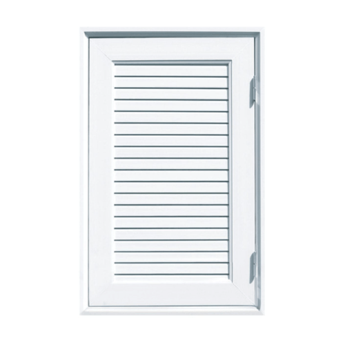ECODOOR ชุดประตูช่องชาร์ปยูพีวีซี เกล็ดเต็มบาน ขนาด 70x120ซม. CH1 สีขาว