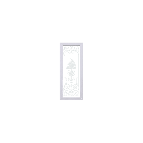 ECODOOR ประตูUPVC ขนาด 80x200 CM.เฉพาะบาน ไม่เจาะ Flower สีขาว