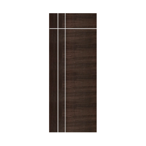 ECODOOR ประตูยูพีวีซี บานทึบเซาะร่องขนาด 90x200ซม. สีโอ๊ค (เจาะ) U3AO