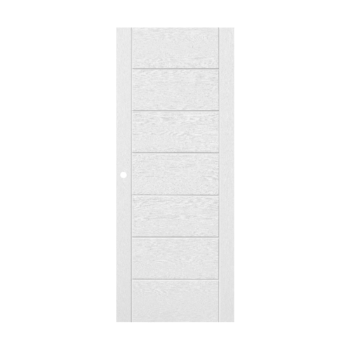 ECODOOR ประตูไฟเบอร์กลาส บานทึบเซาะร่องพร้อมวงกบ ขนาด 80x200ซม. (เจาะ) 9P สีขาว