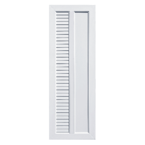 ECODOOR ประตู UPVC เกล็ดข้าง ขนาด 70cm.x200cm. ไม่เจาะ UB2L สีขาว