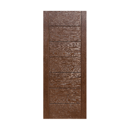 ECODOOR ประตูไฟเบอร์กลาส ขนาด80cm.x200cm. สีโอ๊ค ไม่เจาะ 9P