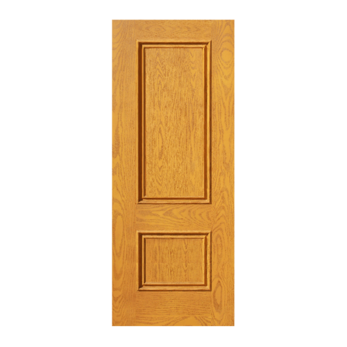 ECODOOR ประตูไฟเบอร์กลาส 2ฟัก ขนาด 80cm.x200cm. สีสัก ไม่เจาะ 2PT