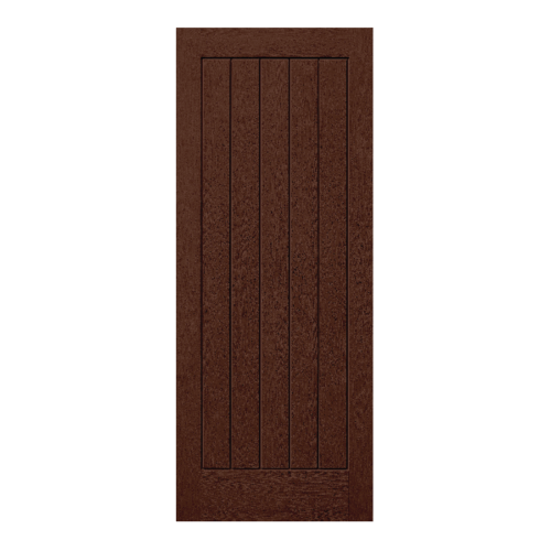 Eco door ประตูไฟเบอร์กลาสขนาด 80cm.x200cm. สีโอ๊ค ไม่เจาะ 5P