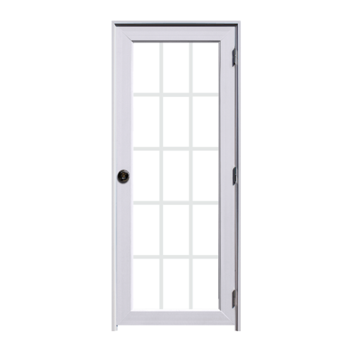 ชุดประตูยูพีวีซี กระจกเต็มบาน 15Light 80x200ซม. สีขาว ECODOOR