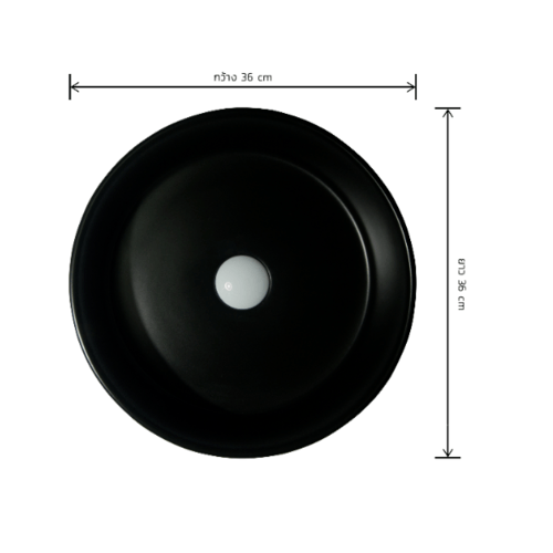Verno อ่างล้างหน้าวางบนเคาน์เตอร์ก๊อกนอกอ่าง รุ่น เมแกน  VN-601C-YA สีดำแมท