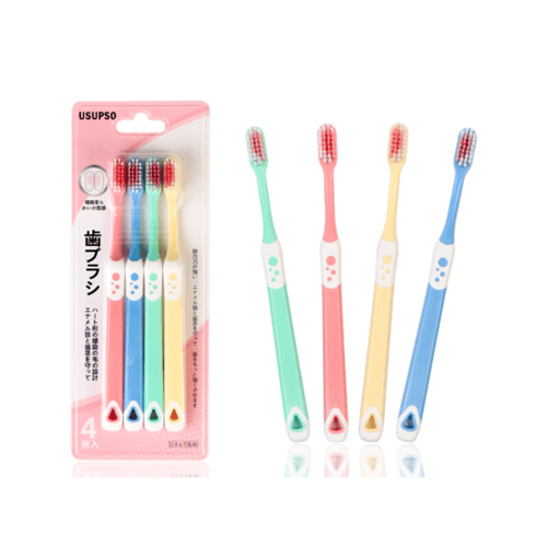 USUPSO ชุดแปรงสีฟันอ่อนนุ่ม (4ด้าม) -