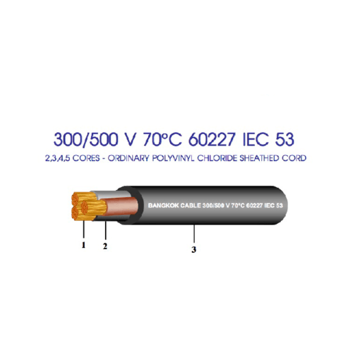 BCC สายไฟ 60227 IEC 53 (VCT) 2x2.5 ตร.มม. 100 m. สีดำ