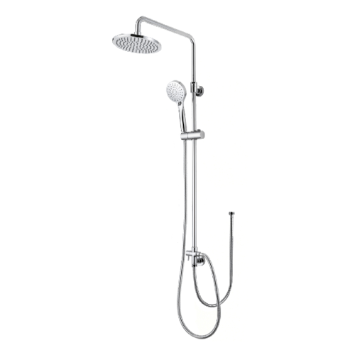 KARAT FAUCET ชุดเรนชาวเวอร์แบบหัวกลม พร้อมฝักบัวสายอ่อน KRS-035A-000 สีโครเมี่ยม