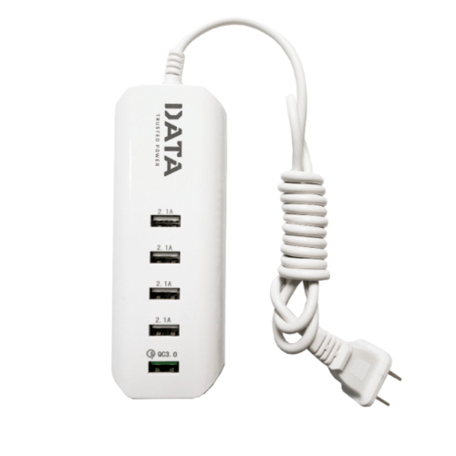 DATA รางปลั๊กไฟพร้อม USB 5ช่อง รุ่น USB Fast Charger สีขาว