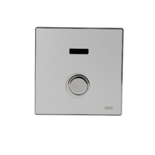 R&T ฟลัชวาล์วอัตโนมัติโถสุขภัณฑ์ชนิดฝังผนังพร้อมปุ่มกด LED รุ่น D6000