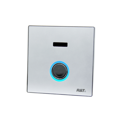 R&T ฟลัชวาล์วอัตโนมัติโถสุขภัณฑ์ชนิดฝังผนังพร้อมปุ่มกด LED รุ่น D6000