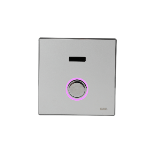 R&T ฟลัชวาล์วอัตโนมัติโถสุขภัณฑ์ชนิดฝังผนังพร้อมปุ่มกด LED รุ่น D6000