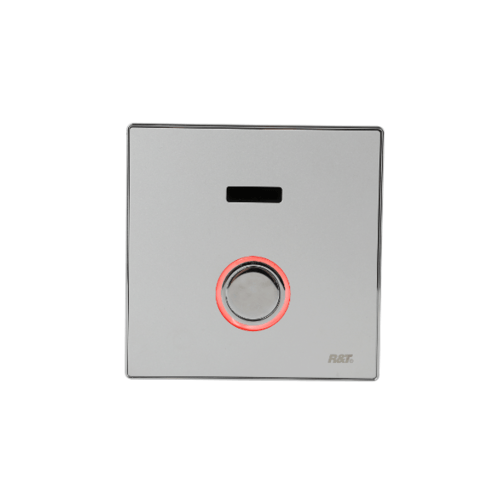 R&T ฟลัชวาล์วอัตโนมัติโถสุขภัณฑ์ชนิดฝังผนังพร้อมปุ่มกด LED รุ่น D6000