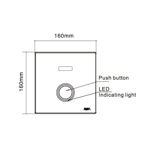 R&T ฟลัชวาล์วอัตโนมัติโถสุขภัณฑ์ชนิดฝังผนังพร้อมปุ่มกด LED รุ่น D6000
