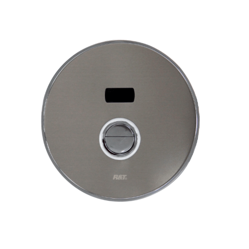 R&T ฟลัชวาล์วอัตโนมัติโถสุขภัณฑ์ชนิดฝังผนังพร้อมปุ่มกด LED รุ่น D6003-D