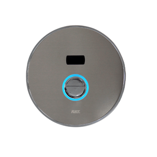 R&T ฟลัชวาล์วอัตโนมัติโถสุขภัณฑ์ชนิดฝังผนังพร้อมปุ่มกด LED รุ่น D6003-D