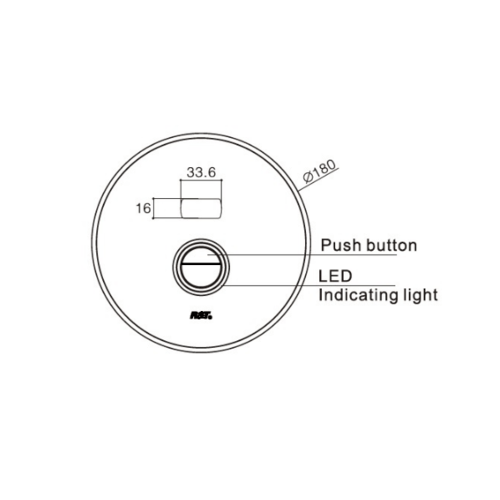 R&T ฟลัชวาล์วอัตโนมัติโถสุขภัณฑ์ชนิดฝังผนังพร้อมปุ่มกด LED รุ่น D6003-D