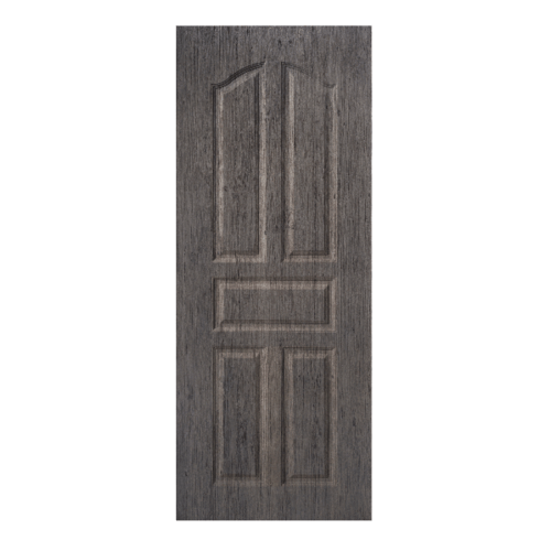 BWOOD ประตูยูพีวีซี บานทึบ 5ฟักปีกนก Bwood Eco seriesขนาด 80x200ซม. GREY OAK (เจาะ) LBENR001 REVO