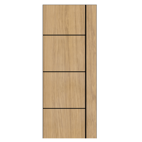 BWOOD ประตูยูพีวีซีปิดผิวลามิเนต เซาะร่องเส้นดำ ขนาด 80x200 ซม. LBNMR003 REVO TAN MAPLE (ไม่เจาะ) เมเปิ้ล