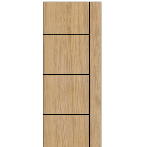 Masterwood ประตู Laminate Vinyl ขนาด 80x200 ซม.Tan Maple เซาะร่อง เส้นดำ ไม่เจาะ LMNM03