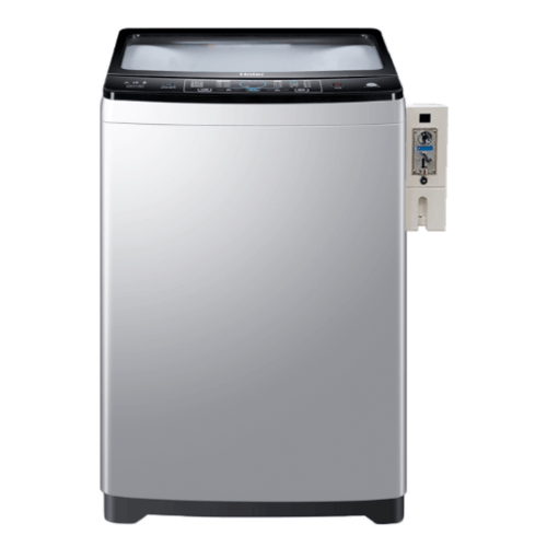 HAIER เครื่องซักผ้าหยอดเหรียญฝาบน ขนาด 10 Kg. HWM100-1826T CB สีซิลเวอร์ ซิลเวอร์