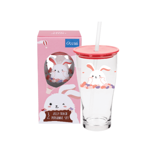 Ocean ชุดแก้วเดียวเจลลี่ บีช สีชมพู (3ชิ้น) Jelly Pink Set (3 pcs)