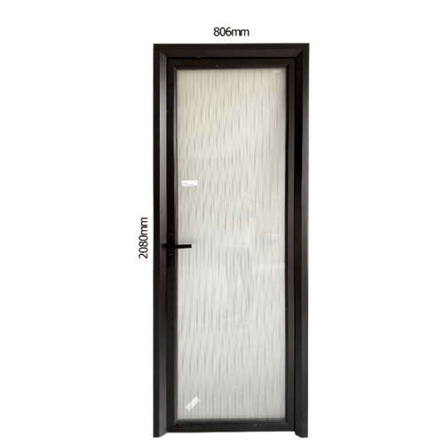 WELLINGTAN ชุดประตูอลูมิเนียม ลายดำน้ำตาลหน้าขาว (เปิดซ้าย) ขนาด 80.6x208ซม. ALD-BK009L สีดำ