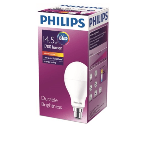 PHILIPS หลอดแอลอีดี บัลบ์ 14.5 วัตต์ E27 3000K A67 1CT/6A สีขาว