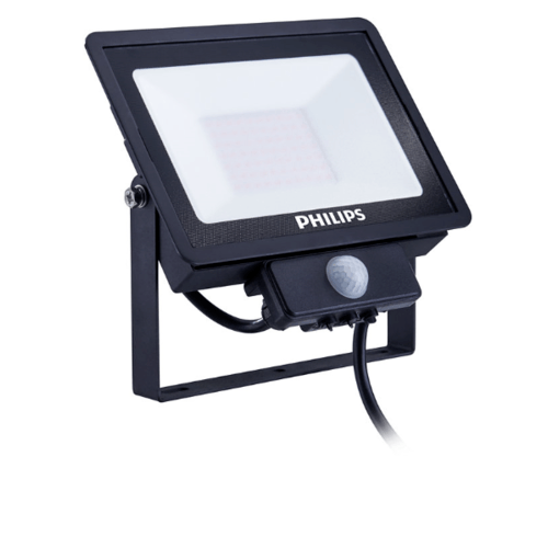 PHILIPS โคมแอลอีดีสปอร์ตไลท์ BVP150 พร้อมเซ็นเซอร์ 20วัตต์ 1700ลูเมน 6500K กระจายแสงแบบสมมาตร BVP150 LED17/CW 220-240V 20W SWB MDU CE สีดำ